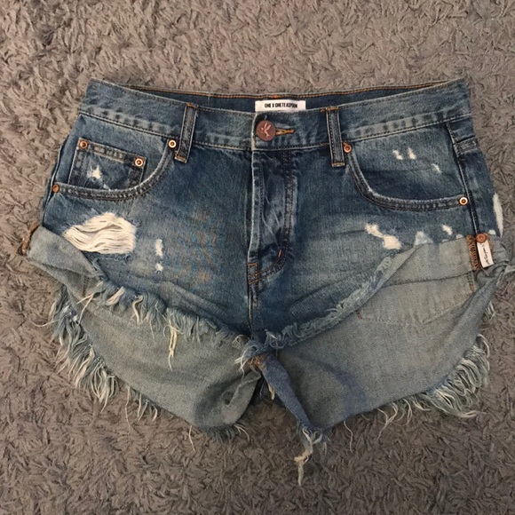 one jean shorts